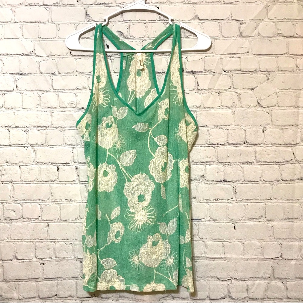 Sheer Floral Racerback Tank - Picture 2 of 5